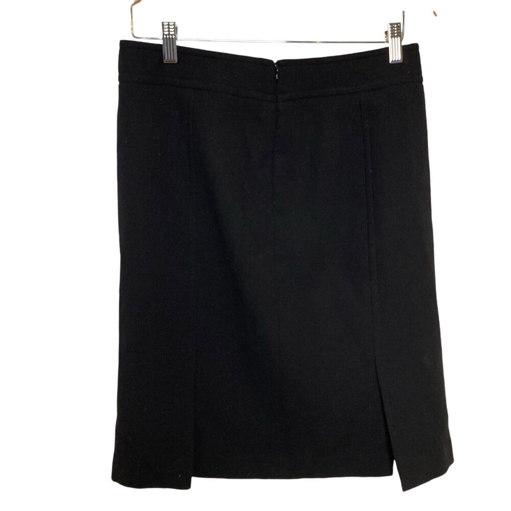 Talbots 100% Wool Midi Skirt A-Line Fully Lined Black Women's Size 4 Slits